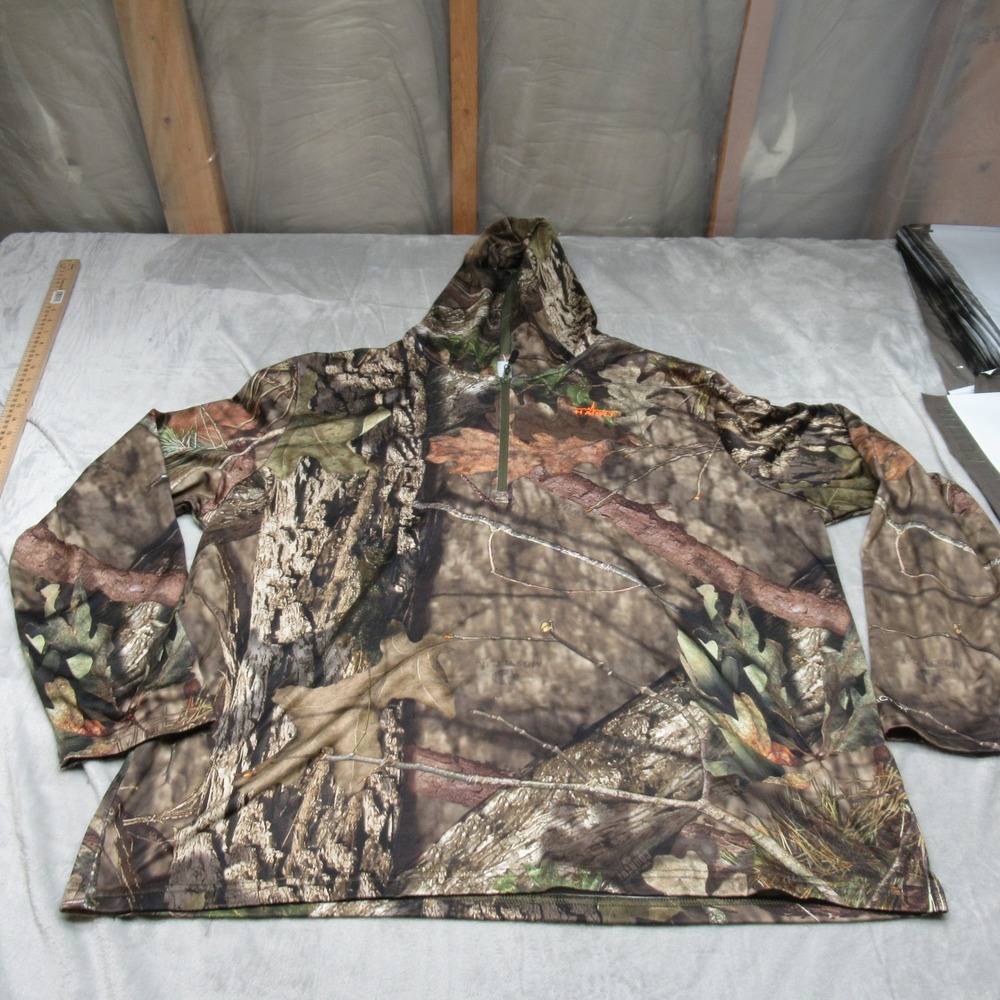 Habit Jacket Men XXL Camo 1/4 Zip Hoodie Mossy Oak Scent Factor Pullover Hunting